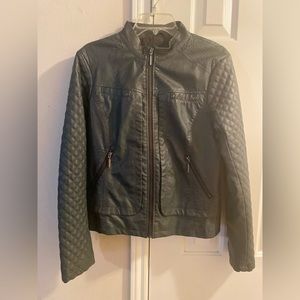 Bernardo Leather Black/Blue Quilted Motorcycle Jacket